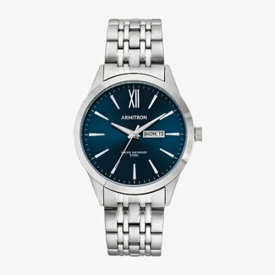 Armitron Mens Silver Tone Stainless Steel Bracelet Watch 20/5491nvsv In Metallic