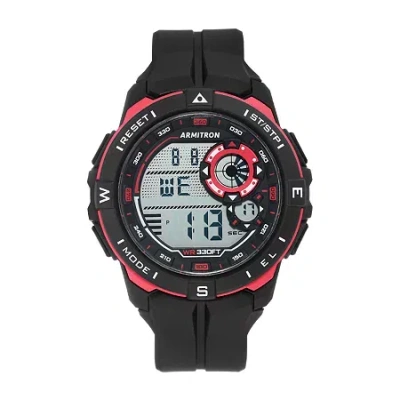 Armitron Pro Sport Mens Chronograph Black Strap Watch 40/8449rbk In Multi