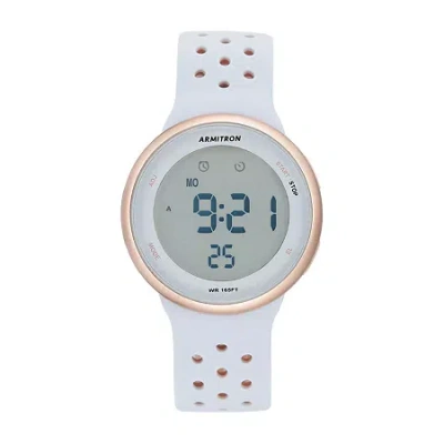 Armitron Pro Sport Womens Chronograph Multi-function Digital Pink Strap Watch 40/8423pbl In Metallic