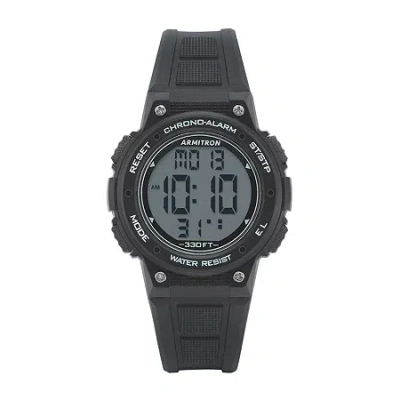 Armitron Pro-sport Womens Chronograph Digital Black Strap Watch 45/7086blk