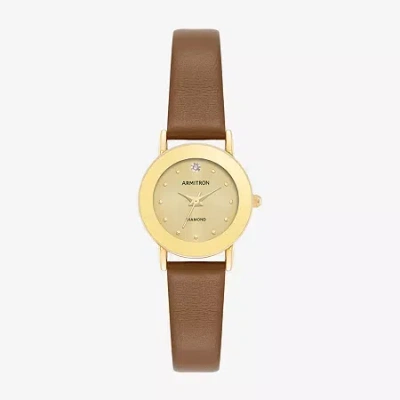 Armitron Womens Brown Leather Strap Watch 75 2447chgphy In Transparent