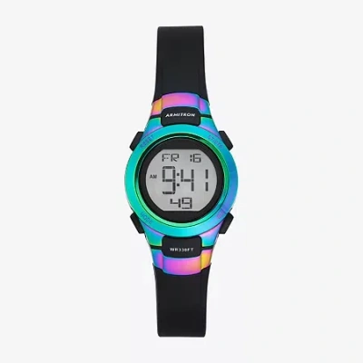 Armitron Womens Multi-function Black Strap Watch 45/7012rbb