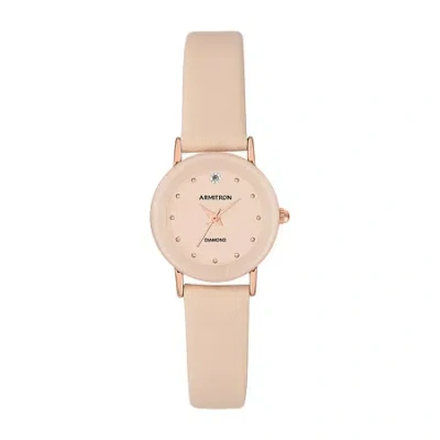 Armitron Womens Pink Leather Strap Watch 75/2447bhrgbh In Transparent