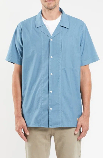 Armor-lux Comfort Cotton Camp Shirt In Bleu