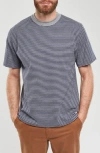 Armor-lux Armor Lux Heritage Stripe T-shirt In Misty Grey/marine Deep