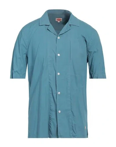 Armor-lux Man Shirt Pastel Blue Size M Cotton