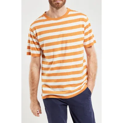 Armor-lux Armor Lux Stripe Heritage Linen Blend T-shirt In Rusty/nature
