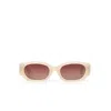 Arms Of Eve Hendrix Oval Sunglasses In Cream Marle In Multi