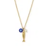 Arms Of Eve Women's Blue / White / Gold Sirena Charm Necklace