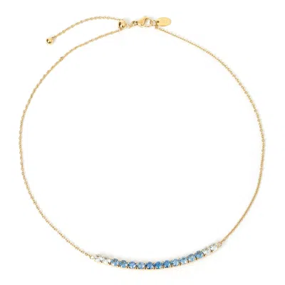 Arms Of Eve Women's Blue Zalia Gold Necklace - Sapphire