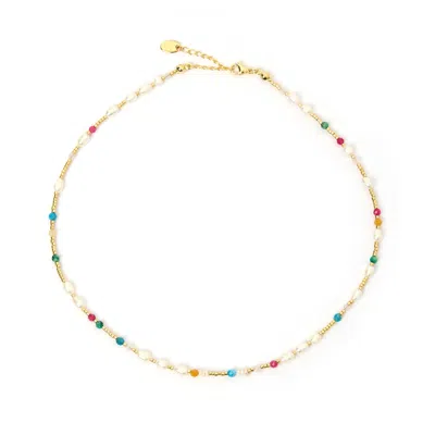 Arms Of Eve Women's Clover Gemstone & Pearl Necklace In Yellow
