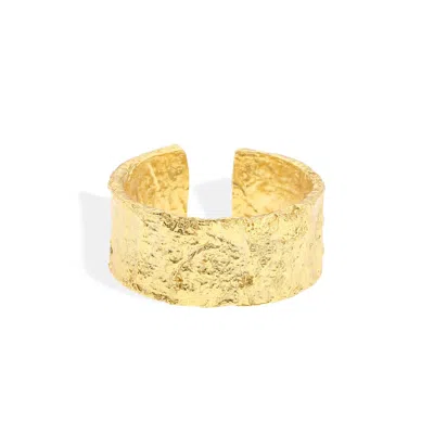 Arms Of Eve Women's Eros Gold Textured Ring - Large
