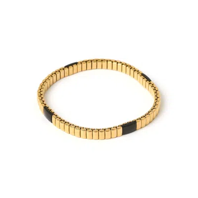 Arms Of Eve Women's Gold / Black Onyx Bracelet - Two Toned In Multi