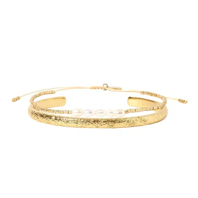 Arms Of Eve Women's Gold Blanca Bracelet Stack