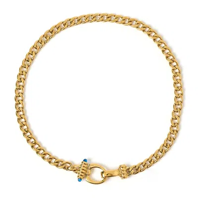 Arms Of Eve Women's Gold / Blue Tauba Gold Necklace In Multi