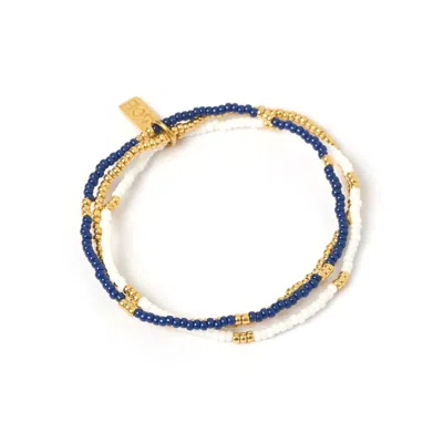 Arms Of Eve Women's Gold / Blue / White Sunny Bracelet Set - Navy In Multi