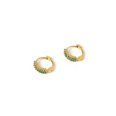 Arms Of Eve Women's Gold / Green Khloe Gold Earrings - Emerald In Multi