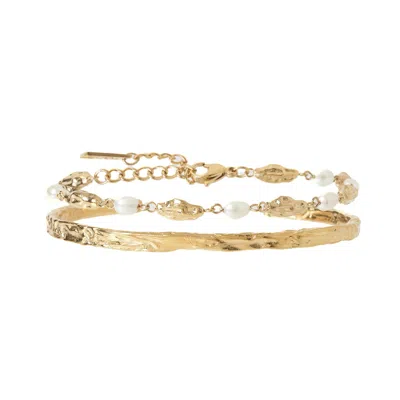 Arms Of Eve Women's Gold Helena Bracelet Stack