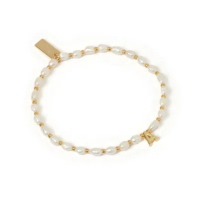 Arms Of Eve Women's Gold Initial Pearl Bracelet