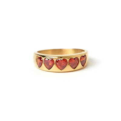 Arms Of Eve Women's Gold / Red J'adore Gold Ring - Red In Multi