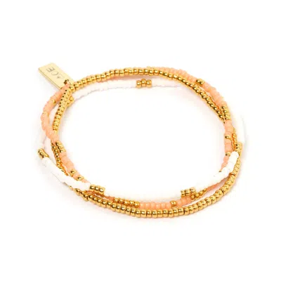 Arms Of Eve Women's Gold Sunny Bracelet Set - Coral