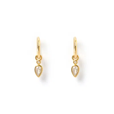 Arms Of Eve Women's Gold / White Daisy Gold Earrings - Stone In Multi