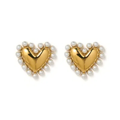 Arms Of Eve Women's Gold / White Dolly Gold Earrings In Multi
