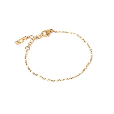 Arms Of Eve Women's Gold / White Peggy Gold & Enamel Bracelet - Vanilla In Multi