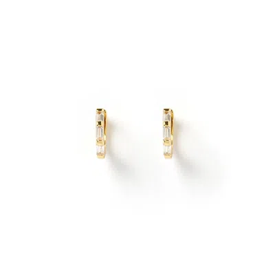 Arms Of Eve Women's Holi Gold Huggie Earrings In Yellow