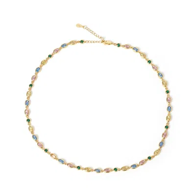 Arms Of Eve Women's Isadora Gold Necklace - Stone - Multi In Yellow