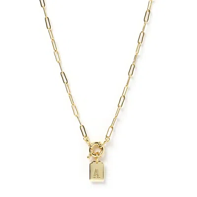 Arms Of Eve Women's Letter Gold Tag Necklace