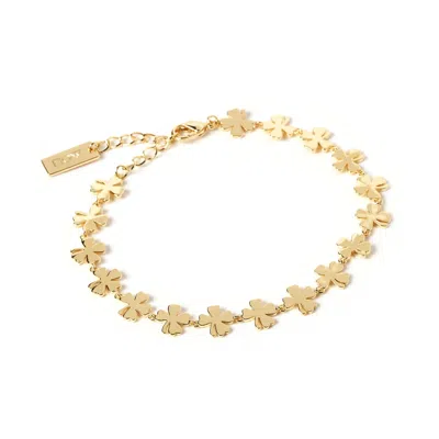 Arms Of Eve Women's Lucky Charm Gold Clover Bracelet