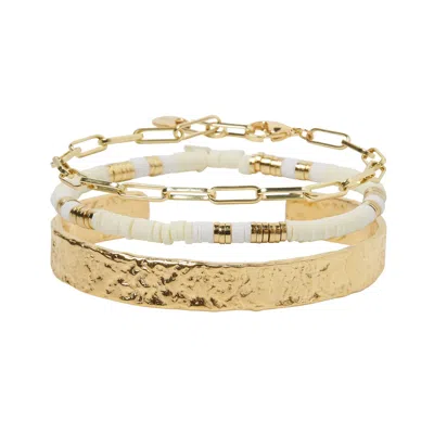 Arms Of Eve Women's Neutrals / Gold Savana Bracelet Stack - Sand