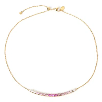 Arms Of Eve Women's Pink Zalia Gold Necklace - Rose