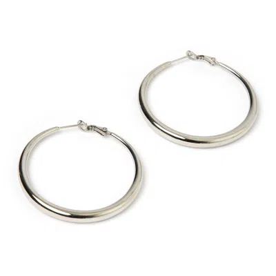 Arms Of Eve Women's Riley Silver Hoop Earrings - Large