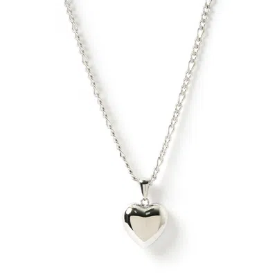 Arms Of Eve Women's Rose Heart Necklace - Silver