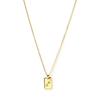Arms Of Eve Women's Sagittarius Zodiac Gold Tag Necklace