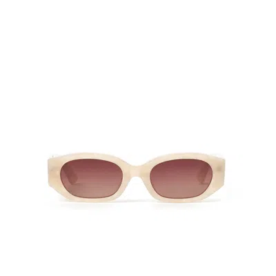Arms Of Eve Women's White Hendrix Sunglasses - Cream Marle In Neutral