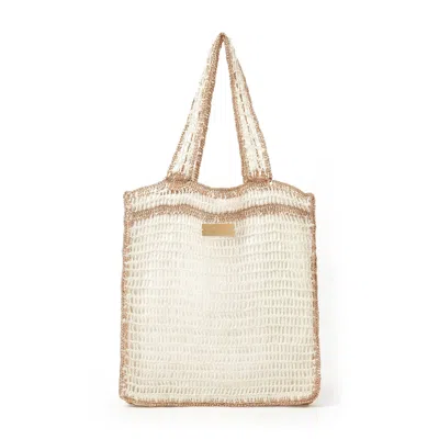 Arms Of Eve Women's White Lani Beach Bag - Pearl In Black