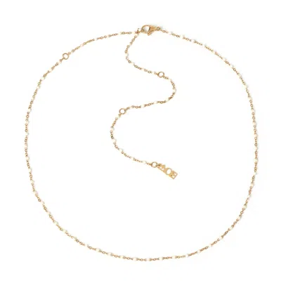 Arms Of Eve Women's White Peggy Gold & Enamel Necklace - Vanilla