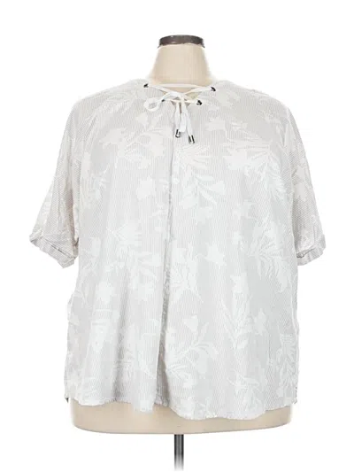 Pre-owned Arna York Short Sleeve Blouse In Silver