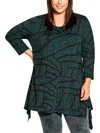 Arna York Womens Animal Print Sharkbite Hem Tunic Top In Multi