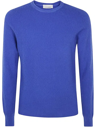 Arnaldo Adiansi Cashmere Felted Crewneck Clothing In Blue