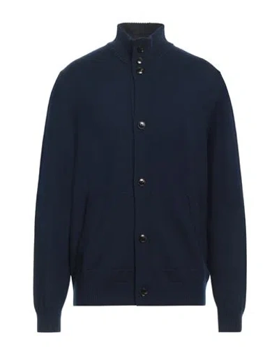 Arnaldo Adiansi Man Cardigan Midnight Blue Size 44 Merino Wool