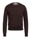 Arnaldo Adiansi Man Sweater Chocolate Brown Size 46 Merino Wool
