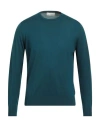 Arnaldo Adiansi Man Sweater Deep Teal Size 46 Merino Wool