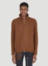 Arnar Mar Jonsson Full Zip Cardigan In Brown
