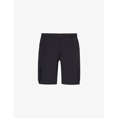 Arne Mens Black Drawstring-waist Stretch-woven Cargo Shorts