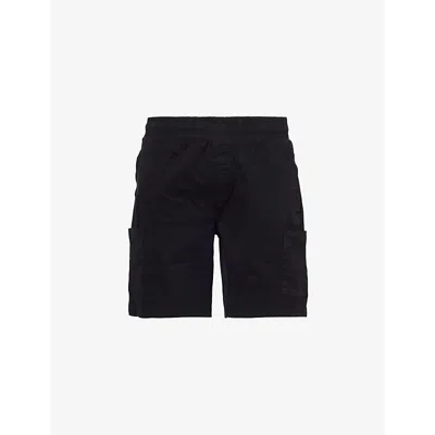 Arne Mens Black Garment Dyed Stretch-cotton Shorts