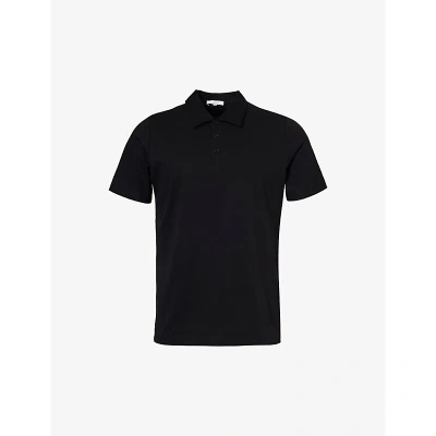 Arne Mens Black Short-sleeved Regular-fit Cotton-jersey Polo Shirt